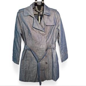 Women's Massimo Dutti Blue Denim Trench Coat